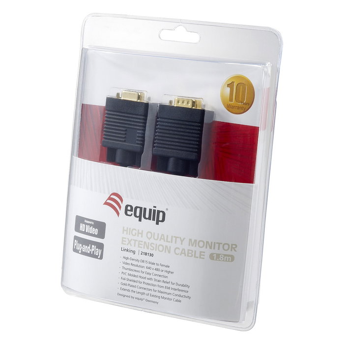 EQUIP Cable VGA 1,8m Macho/Hembra Negro