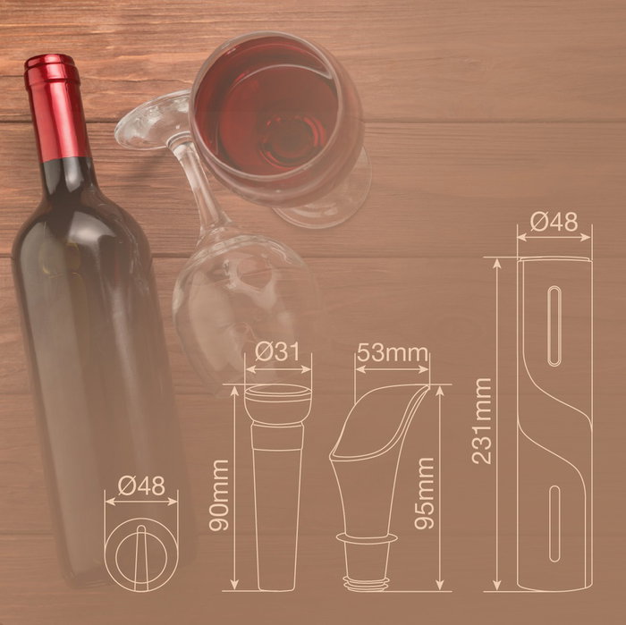 Vassary Set de sacacorchos automático con tapón de vacío y servidor de vino