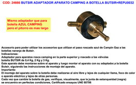 BUTSIR Adaptador para aparato de camping a botella Butsir REPU0032