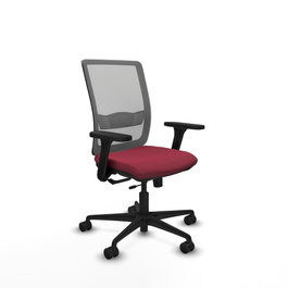 PIQUERAS Y CRESPO Silla de oficina Haches con mecanismo Sincro/Traslack, Granate y Gris