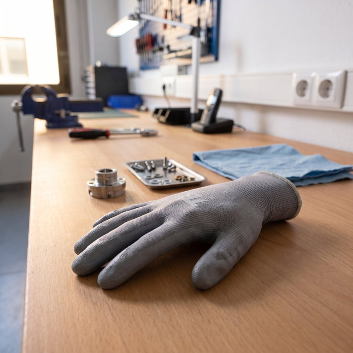 IGARTEX Guantes de Nylon Gris con Palma de Poliuretano Talla XS-6