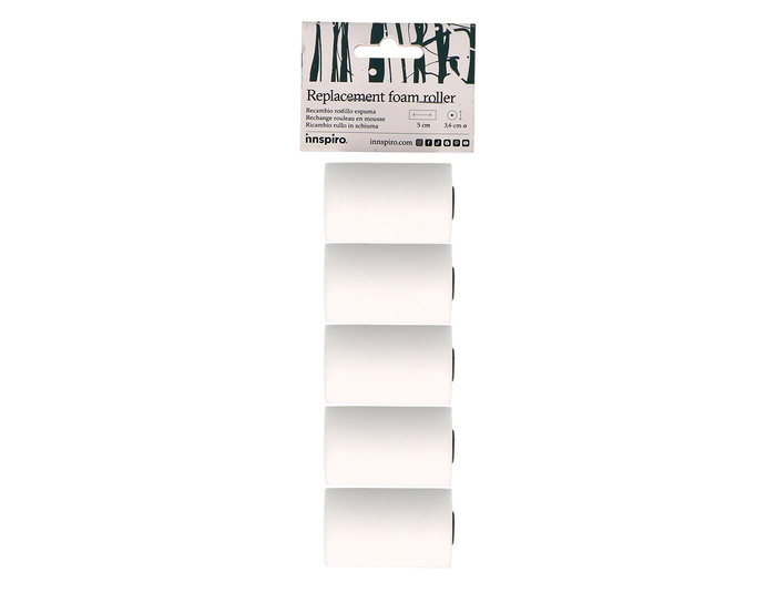 Innspiro Pack de 5 recambios de rodillo de espuma de 5 cm Innspiro Pack de 5 recambios de rodillo de espuma de 5 cm