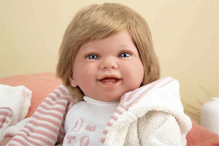 Muñecas Arias Muñeca Elegance 45 cm Zoe Rosa c/Bufanda c/Pelo Muñeco de Peso