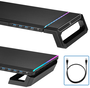 EWENT Elevador de Monitor Plegable RGB con Hub USB y Cajón EW1268