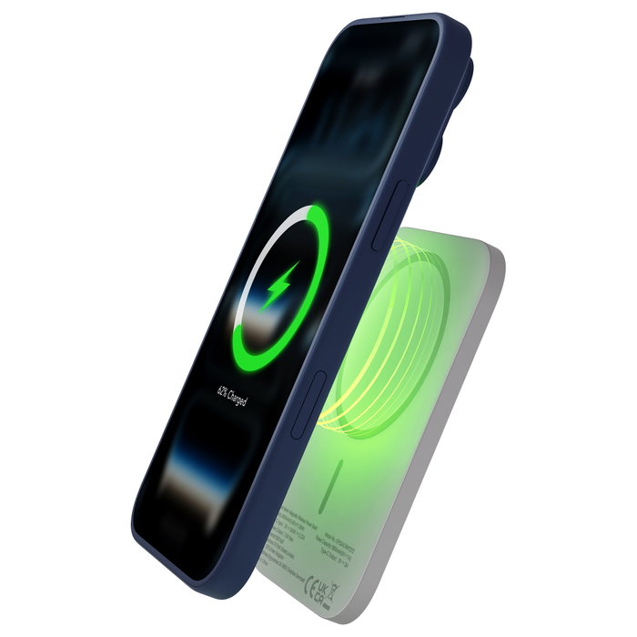 Dbramante1928 Cargador inalámbrico ultra slim Qi 1.3 3000 mAh 10W USB-C blanco