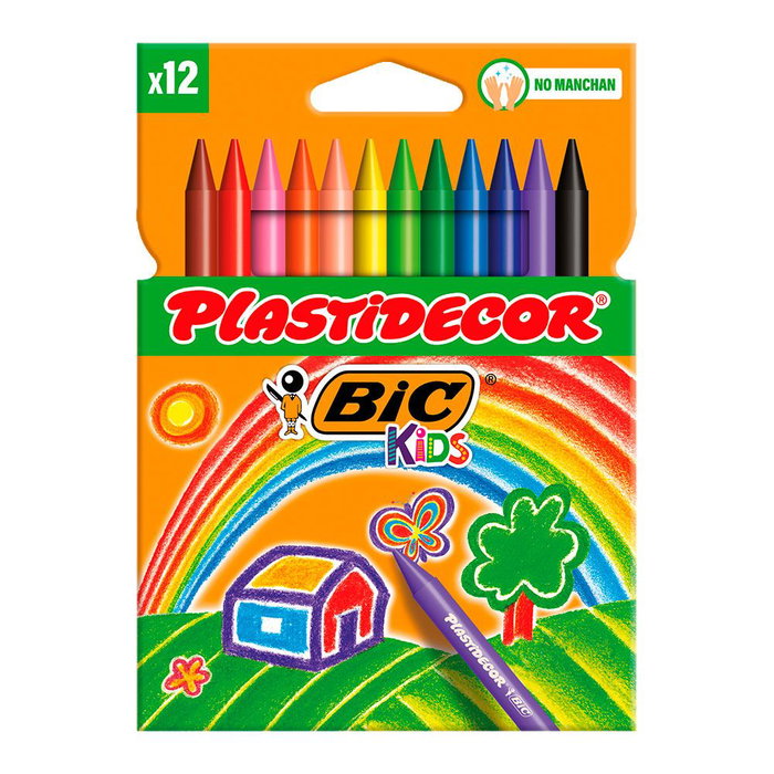 Plastidecor Ceras de Colores Surtidos, Estuche de 12 Unidades