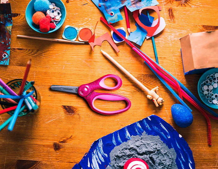 Fiskars Tijeras para niños 6+ punta redonda 13cm Rosa purpurina