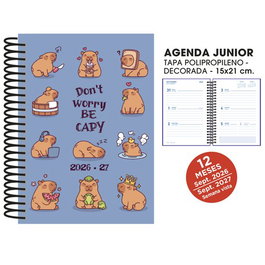 SENFORT Agenda Escolar Junior Capibara 2026-27 Tapa PVC