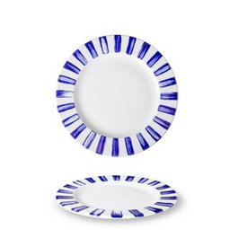 Langenthal Indigo Rayas Plato Llano de Porcelana 24 cm, Color Maritime (Set de 6)
