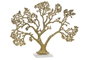 DKD Home Decor Árbol de Decoración en Aluminio y Mármol Dorado y Blanco
