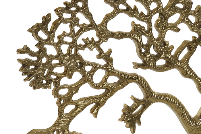DKD Home Decor Árbol de Decoración en Aluminio y Mármol Dorado y Blanco