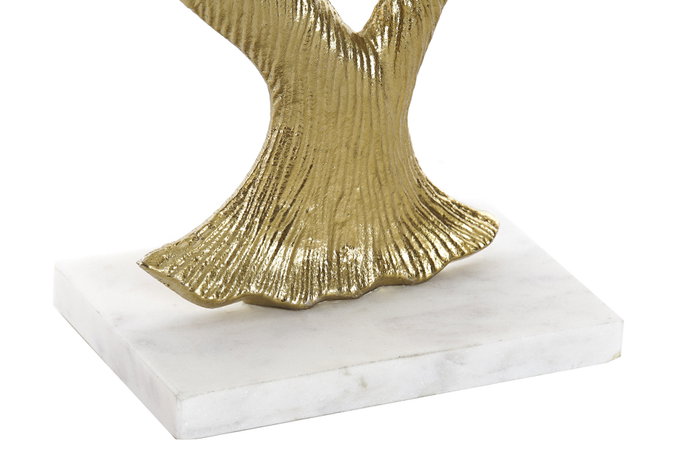 DKD Home Decor Árbol de Decoración en Aluminio y Mármol Dorado y Blanco