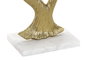 DKD Home Decor Árbol de Decoración en Aluminio y Mármol Dorado y Blanco
