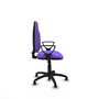 Silla de oficina Algarra con mecanismo Contacto permanente básico tapizada con Tela color Lila. Equipada con Base poliamida negra, Brazos fijosy Topes