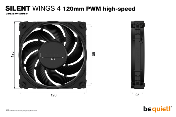 be quiet! SILENT WINGS 4 120mm PWM high-speed Negro be quiet! SILENT WINGS 4 120mm PWM high-speed Negro
