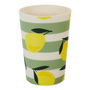 Home Deco Factory Vaso 250 Ml Polipropileno Colección Bain De Soleil Estampado Limones/Rayas