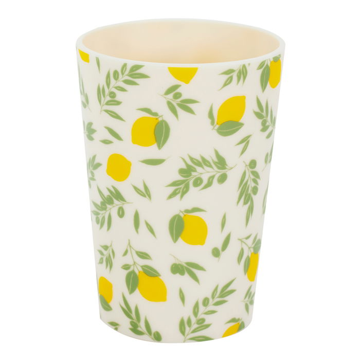 Home Deco Factory Vaso 250 Ml Polipropileno Colección Bain De Soleil Estampado Limones/Rayas