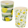 Home Deco Factory Vaso 250 Ml Polipropileno Colección Bain De Soleil Estampado Limones/Rayas