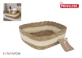 Inde Cesta Cónica de Mimbre Cuadrada 17x17x7 cm (18 Unidades)