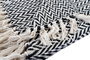 DKD Home Decor Plaid Boho Negro Blanco Herringbone Flecos Geometria 130 x 170 cm (2 Unidades) 100% Algodón