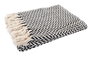 DKD Home Decor Plaid Boho Negro Blanco Herringbone Flecos Geometria 130 x 170 cm (2 Unidades) 100% Algodón