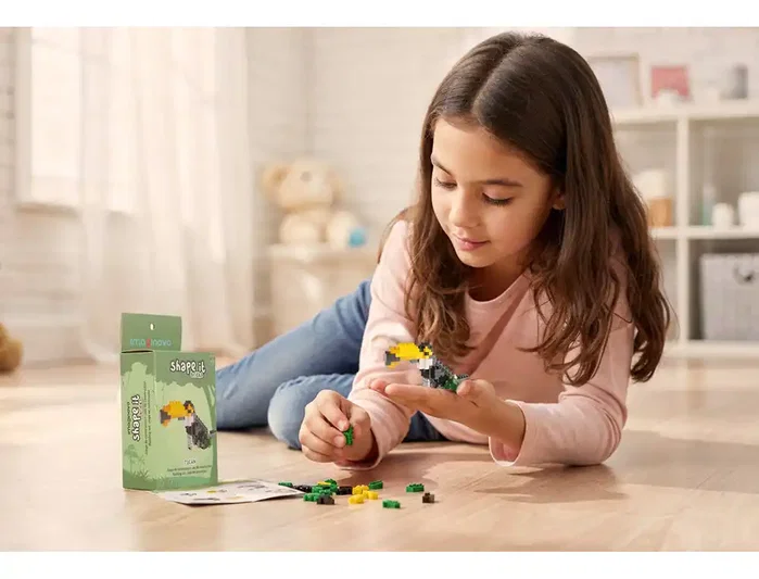 Imaginovo Juego de mini bloques de construcción Shape It Tucán 108 piezas