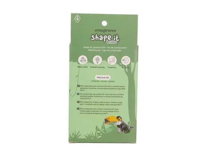 Imaginovo Juego de mini bloques de construcción Shape It Tucán 108 piezas