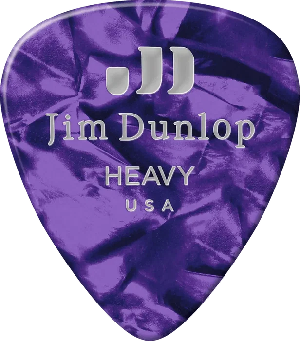 Dunlop Pack 12 Púas Genuine Celluloid Púrpura Perlado - Heavy