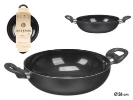KINVARA Sartén Wok de Metal Antracita 26cm