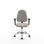 Silla de oficina Algarra con mecanismo Contacto permanente básico tapizada con Similpiel color Blanco. Equipada con Base cromada, Brazos 1D y Ruedas autofrenantes