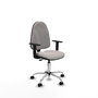 Silla de oficina Algarra con mecanismo Contacto permanente básico tapizada con Similpiel color Blanco. Equipada con Base cromada, Brazos 1D y Ruedas autofrenantes