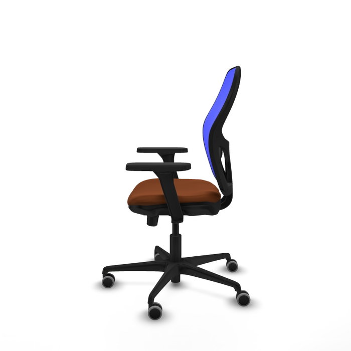 PIQUERAS Y CRESPO Silla de oficina Jorquera con mecanismo Sincro/Traslack, Marrón y Azul PIQUERAS Y CRESPO Silla de oficina Jorquera con mecanismo Sincro/Traslack, Marrón y Azul