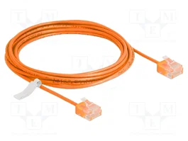 DeLOCK Cable de red Cat.6 UTP Ultra Slim 3 m Naranja con conectores cortos