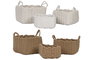DKD Home Decor Set de 3 Cestas Cuerda 28x28x18 cm, Surtido Blanco y Beige