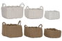 DKD Home Decor Set de 3 Cestas Cuerda 28x28x18 cm, Surtido Blanco y Beige