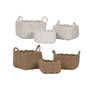 DKD Home Decor Set de 3 Cestas Cuerda 28x28x18 cm, Surtido Blanco y Beige