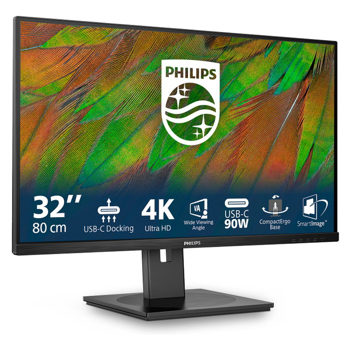 Philips 32B1U3900 31.5 pulgadas Monitor 4K UHD 16:9 HDMI DP USB-C Negro Pantalla VA