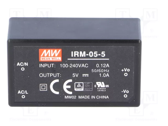 MEAN WELL Convertidor AC/DC IRM-05-5 5W 5VDC MEAN WELL Convertidor AC/DC IRM-05-5 5W 5VDC