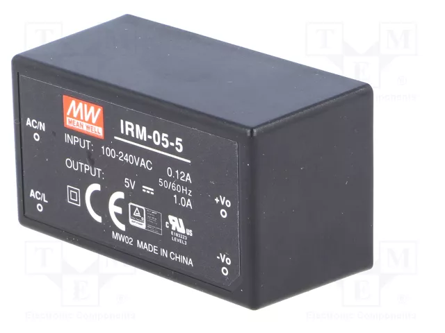 MEAN WELL Convertidor AC/DC IRM-05-5 5W 5VDC MEAN WELL Convertidor AC/DC IRM-05-5 5W 5VDC
