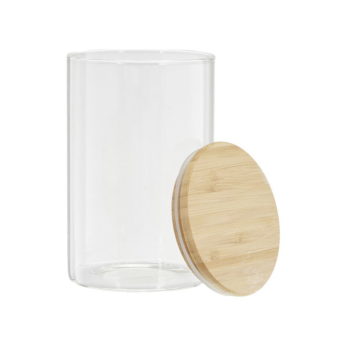 Cook Concept Bote de Vidrio 1 L Transparente con Tapa de Bambú para Conservar Alimentos