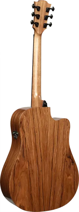 LAG Guitarra Acústica Electroacústica Dreadnought Cutaway Blue Wave 2, Tapa Cedro Rojo Macizo, Fondo y Aros Palisandro Santos, Acabado Brillante