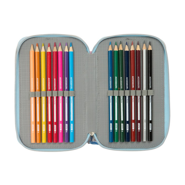 Estuche Escolar con Accesorios Frozen Ice magic Azul claro 12,5 x 19,5 x 5,5 cm 37 Piezas