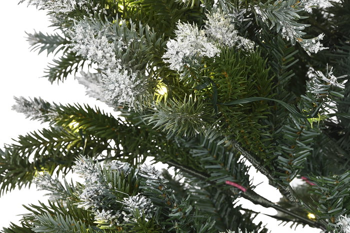 DKD Home Decor Árbol Navidad Alpina Holly night Nevado Verde 180 cm 777 ramas Base Metal