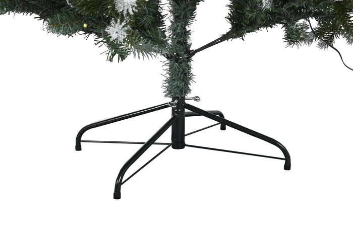 DKD Home Decor Árbol Navidad Alpina Holly night Nevado Verde 180 cm 777 ramas Base Metal