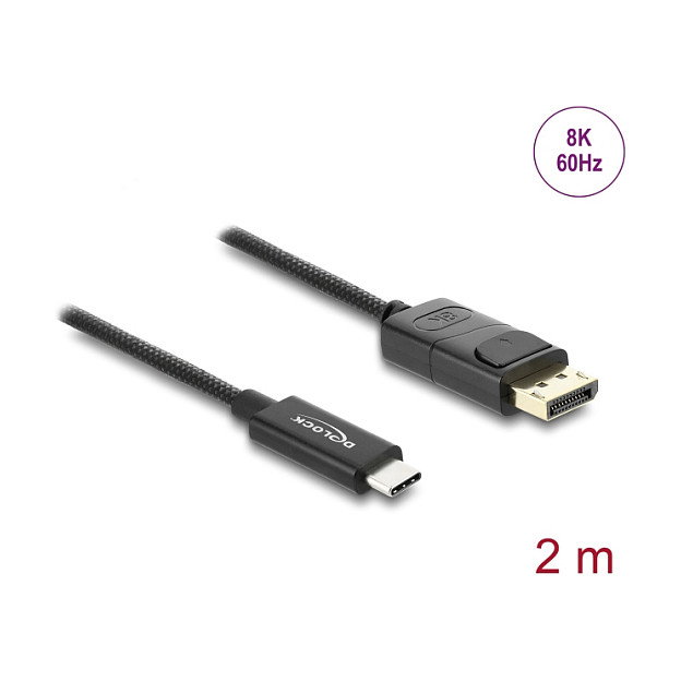 DeLOCK Cable Adaptador USB Tipo C a DisplayPort 4K 60 Hz 2 m