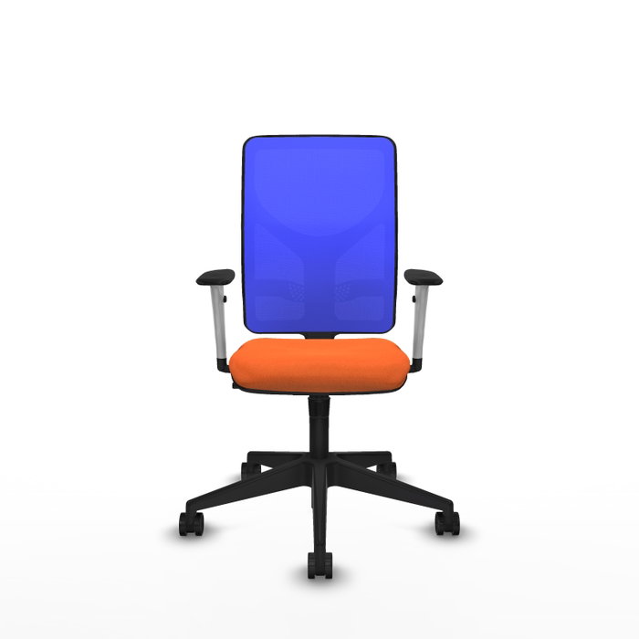 PIQUERAS Y CRESPO Silla de oficina Motilla con mecanismo Sincro, Tela Naranja y Malla Azul