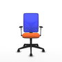 PIQUERAS Y CRESPO Silla de oficina Motilla con mecanismo Sincro, Tela Naranja y Malla Azul