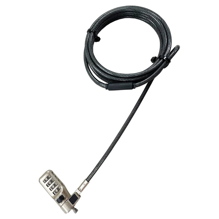 Dicota Cable de Seguridad Kensington con Combinación, Cerradura N-Lock 2.5x6mm, Cable 2 m, Antracita