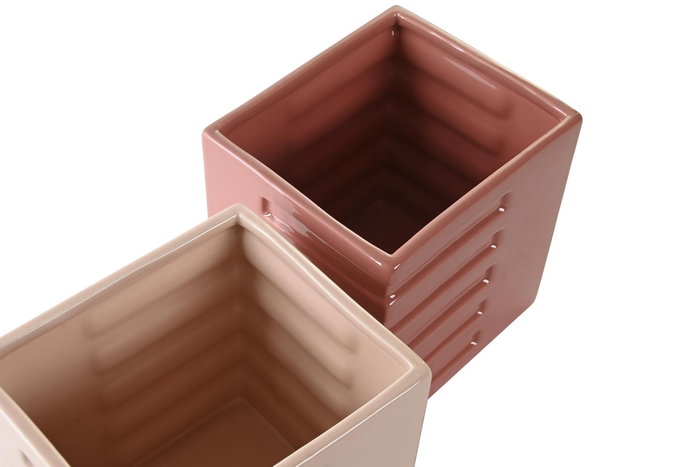 DKD Home Decor Set de 12 Maceteros de Dolomita Surtidos en 4 Colores