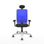PIQUERAS Y CRESPO Silla de oficina Motilla con mecanismo Sincro, Azul y Negro